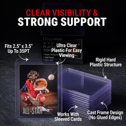 Ultra Pro Platinum Toploader  3” x 4” Ultra Clear – 25 Protezioni Rigide per Carte