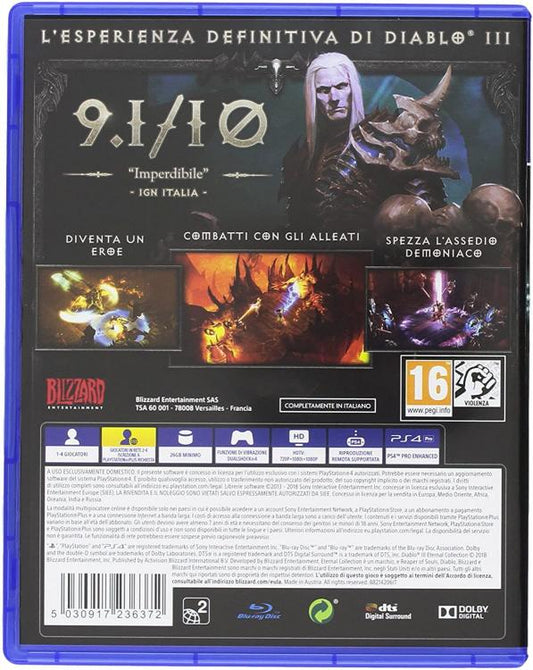 DIABLO III 3 ETERNAL COLLECTION EDITION PS4 VIDEOGIOCO PLAY STATION 4 ITALIANO