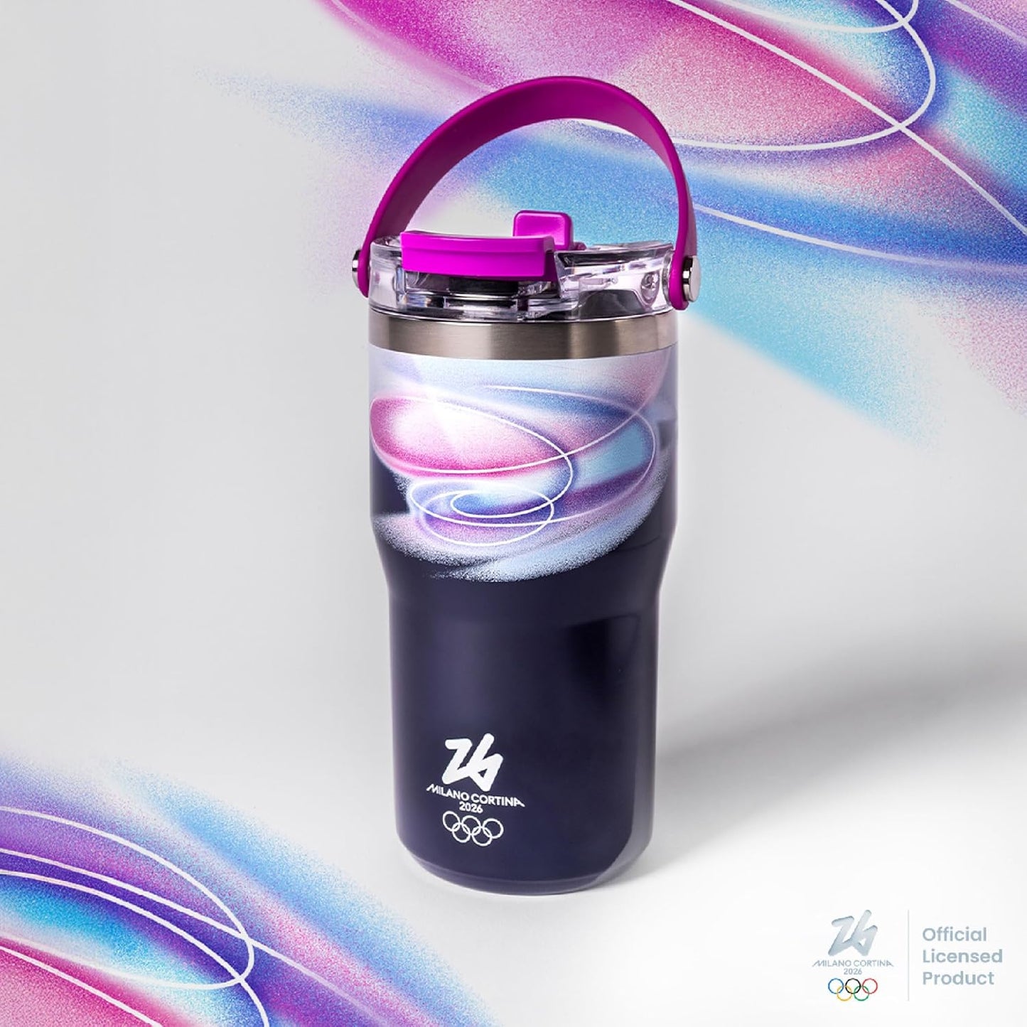 BIALETTI Borraccia Termica Viola Milano Cortina Bottiglia Isotermica Thermal Mug