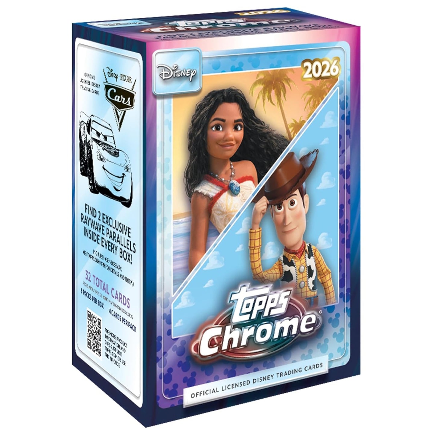 Topps Chrome Disney 2026 Value Box Card Collezionabili 32 Carte Ufficiali - 8 Buste TCG