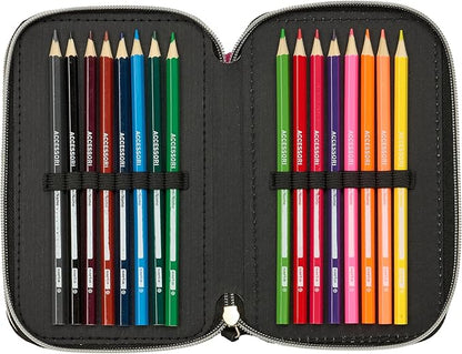 Astuccio Scuola KPop Demon Hunters Energy + Accessori 37pz - Portapastelli Pennarelli School Nuovo