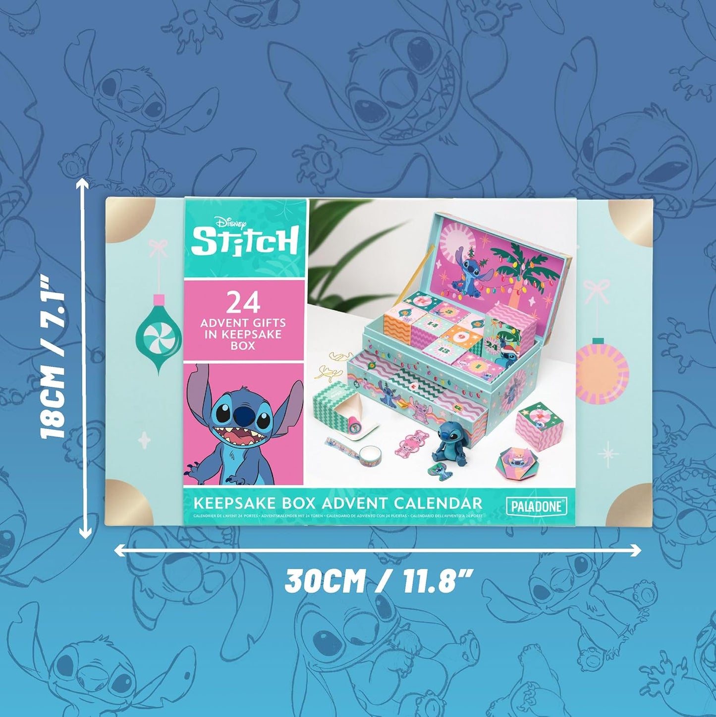 Paladone Box Calendario dell'Avvento Cofanetto Disney Stitch Gift Advent