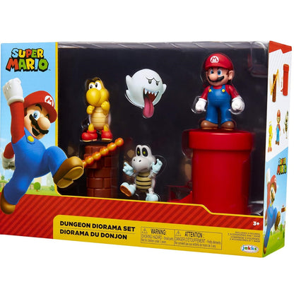 Jakks Pacific Nintendo: Super Mario "Dungeon Diorama Set" Gioco Con Figure 3+