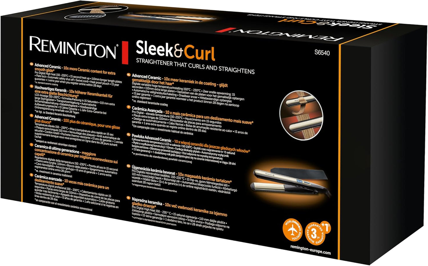 Remington Piastra Per Capelli Ricci E Onde Riscaldamento Rapido S6500