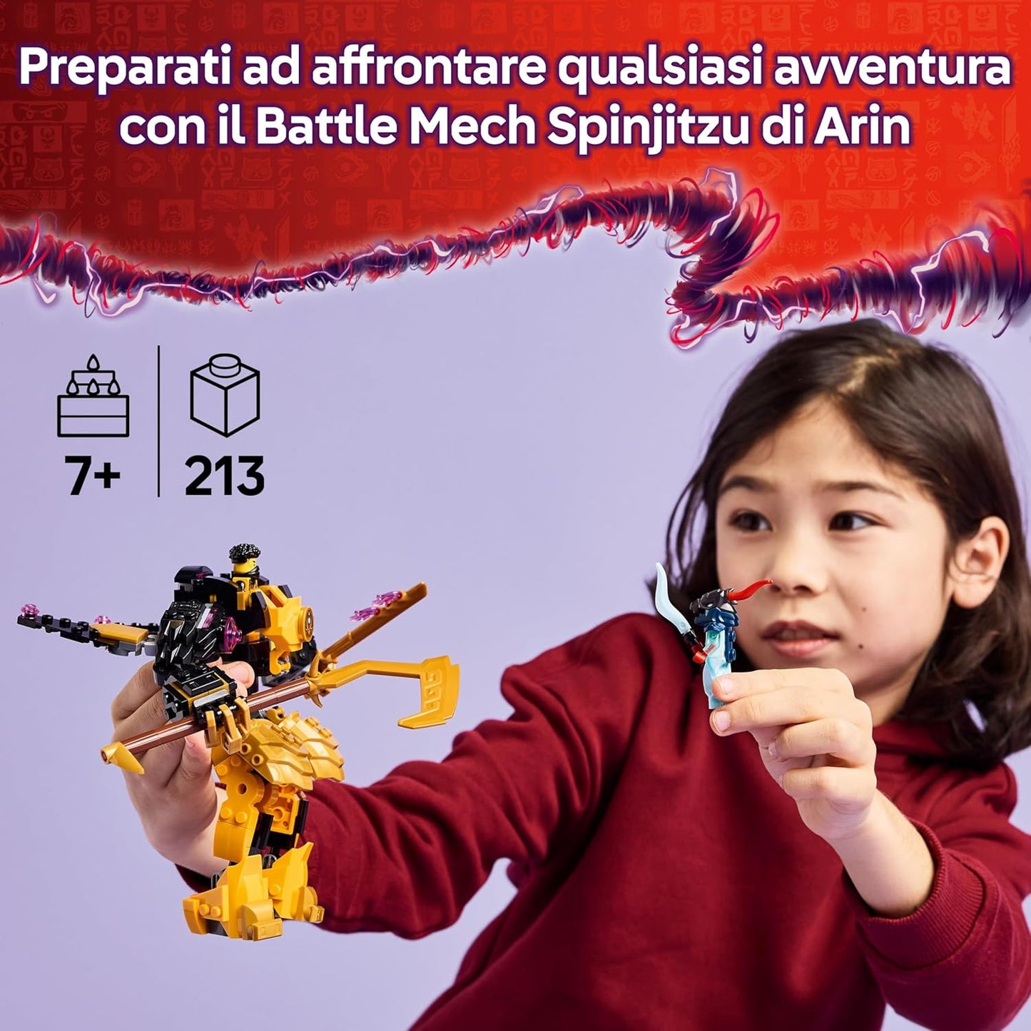 Lego - Ninjago 71839 (Battle Mech Spinjitzu di Arin) 213 pz 7+ Costruzioni