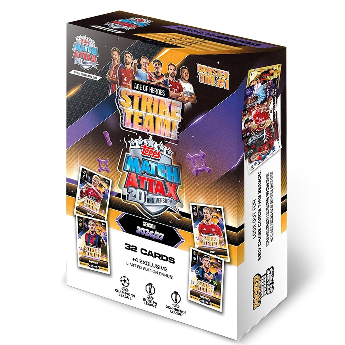 Topps Match Attax UCC 2026/27 - Booster Tin 1 (Strike Team) 32 Card Uefa - TCG Carte Da Collezione