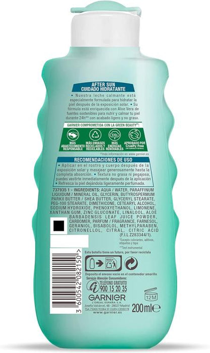 Garnier Ambra Solaire Doposole Latte Idratante Lenitivo Con Aloe Vera 200Ml