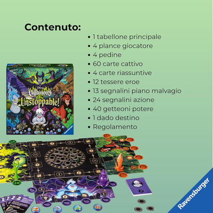 Ravensburger -Gioco da Tavolo Disney Villainous: Unstoppable 2-4 Giocatori