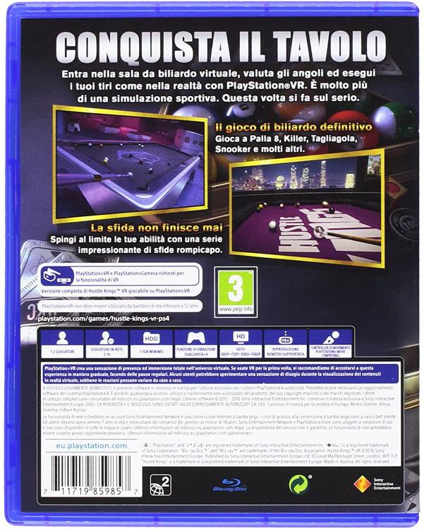 Hustle Kings Play Station 4 Vr Compatible Gioco Nuovo Ps4 Videogioco Sigillato