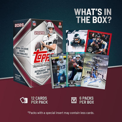 Topps NFL Flagship Football Value Box Card Collezionabili Ufficiali - 12 Buste TCG