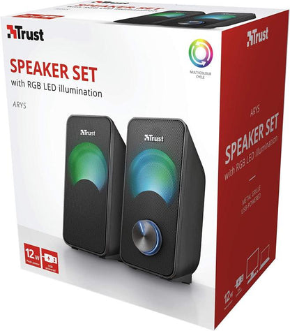 Trust Speaker Arys Rgb 2.0 Casse Pc Audio Set Altoparlanti Stereo Desktop Usb 6W