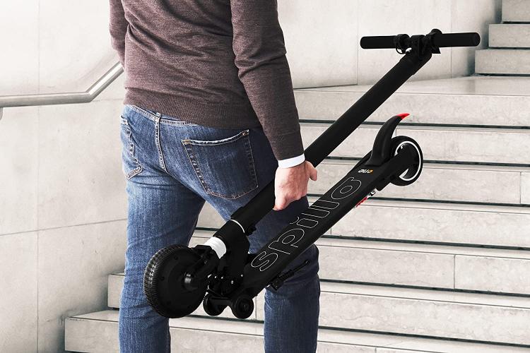 The One Spillo Xl 350W Monopattino 8,5" Led Scooter Elettrico Pieghevole Blue
