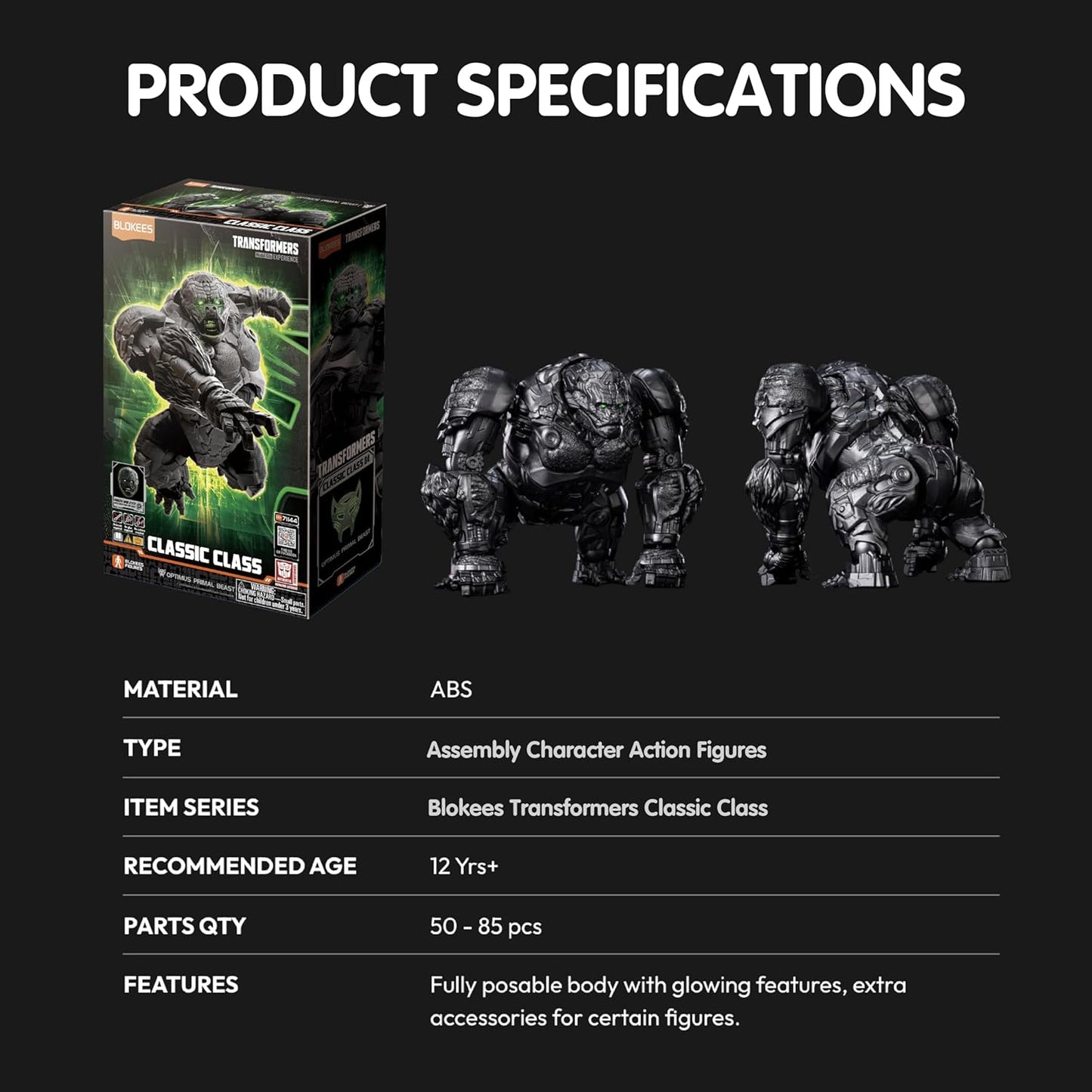 Blokees Transformers Model Kit Classic Class 04 (Optimus Primal Beast) Action Figure 71144