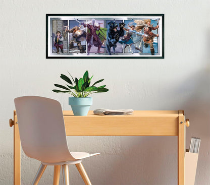 Clementoni - Dungeons & Dragons Puzzle Panoramico Compagni della Sala - 1000 pz