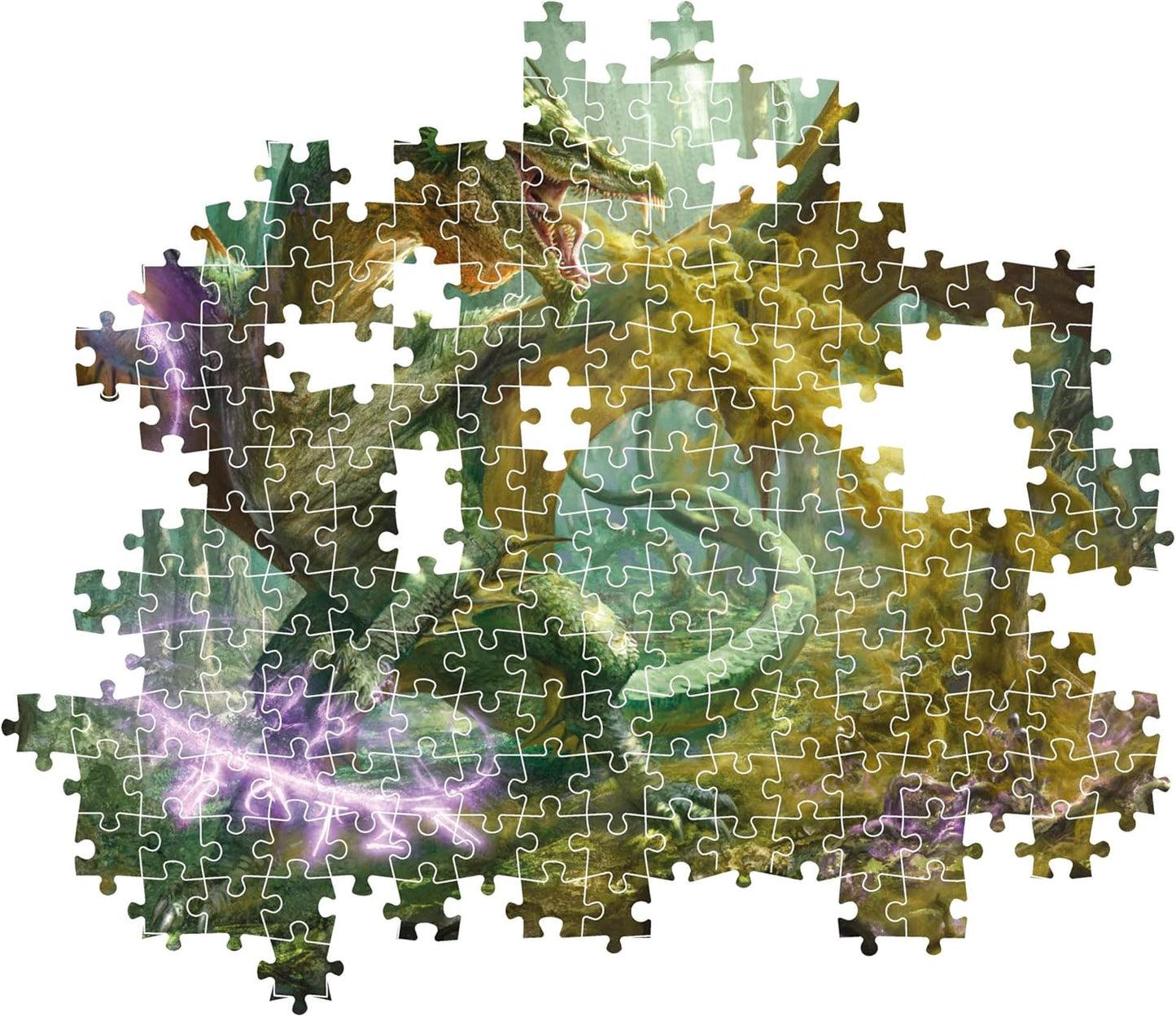 Clementoni- Puzzle Dungeons & Dragons Drago Verde -1000 Pezzi