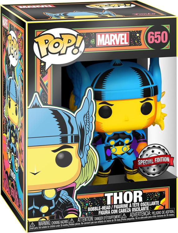 Funko Pop ! Marvel Studios Comics Blacklight (650) Thor Statua Vinyl Figure 9Cm