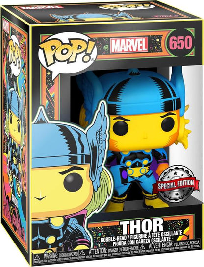 Funko Pop ! Marvel Studios Comics Blacklight (650) Thor Statua Vinyl Figure 9Cm