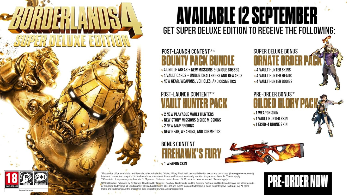 Borderlands 4 Super Deluxe Edition Steelbook PS5 Videogioco EU Multilingua