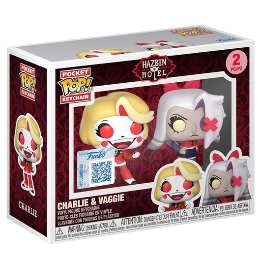 Funko Pocket Pop! Keychain -  Hazbin Hotel: Charlie & Vaggie 2 Pack Special