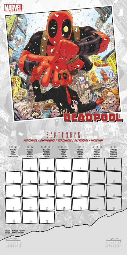 Calendario 2026 (Marvel Deadpool) da Muro/Parete 30X30 con Gadget + Poster da Parete in Regalo - Licenza ufficiale