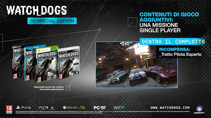 Watch Dogs D1 Special Edition Ps4 Gioco Italiano Playstation 4 Pal Nuovo