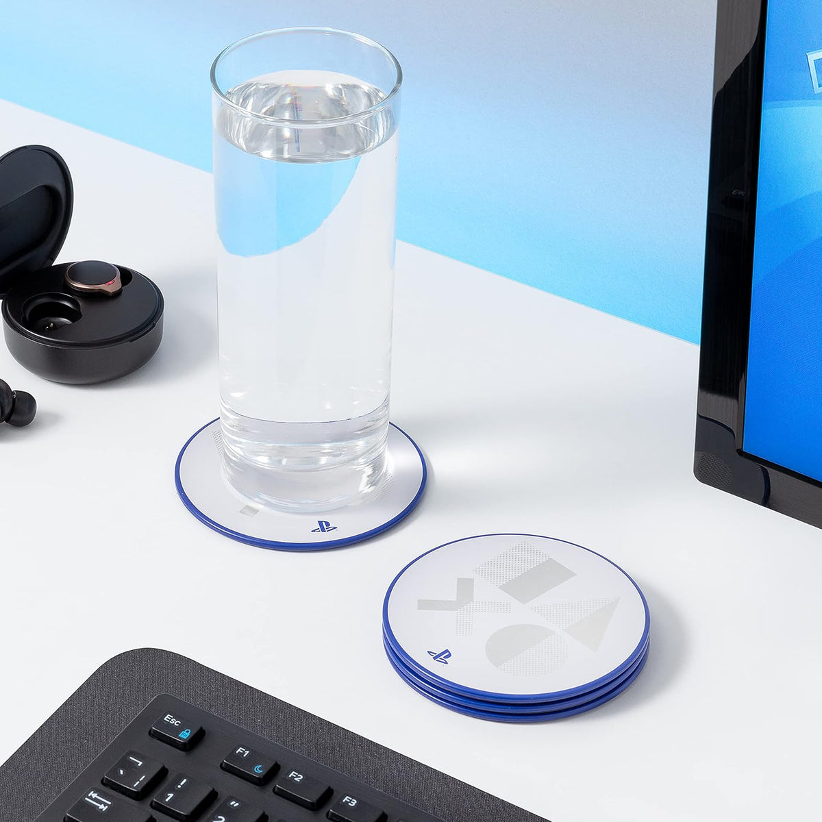 Paladone Playstation Metal Coasters Sottobicchieri In Metallo PS5 - Tinplate Ufficiale
