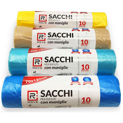 RMOVE 40 Sacchi Spazzatura 70x110 4Rotoli Sacchetti Grandi Differenziata Rifiuti