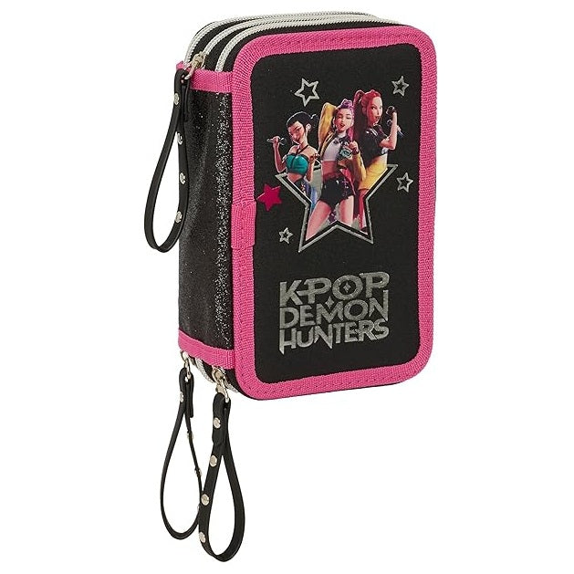 Astuccio Scuola KPop Demon Hunters Energy + Accessori 37pz - Portapastelli Pennarelli School Nuovo