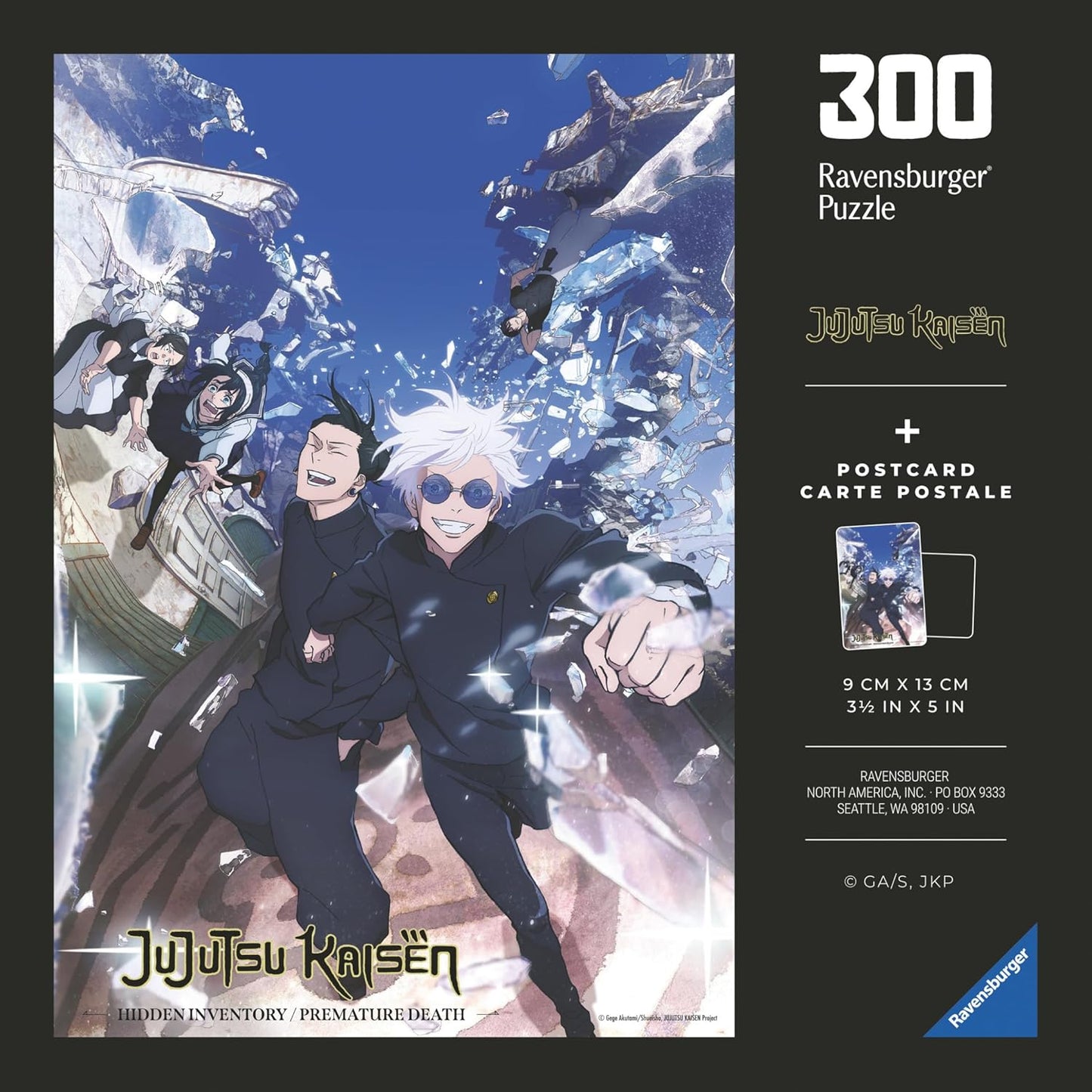 Ravensburger - Puzzle 300 Pezzi Jujutsu Kaisen- Puzzle Manga + Postcard