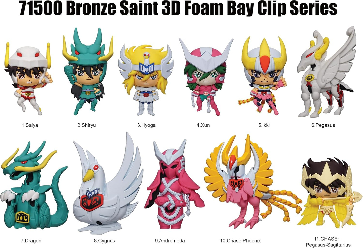 Saint Seiya Knights Of The Zodiac 3D Foam Bag Clip – Blind Mystery Box Figure 1pz