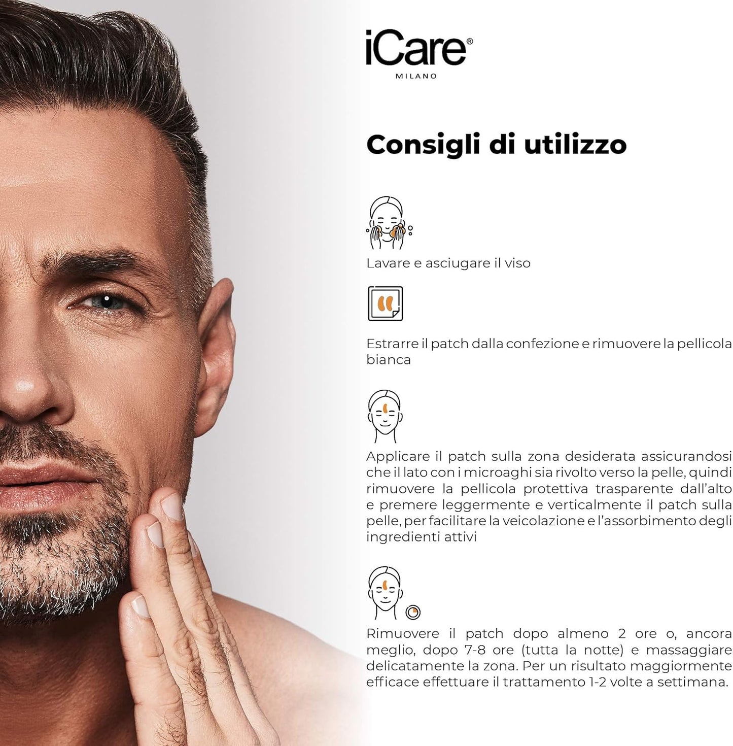 iCare Patch Microaghi Fronte Acido Ialuronico HD Lifting Antirughe Brevettato