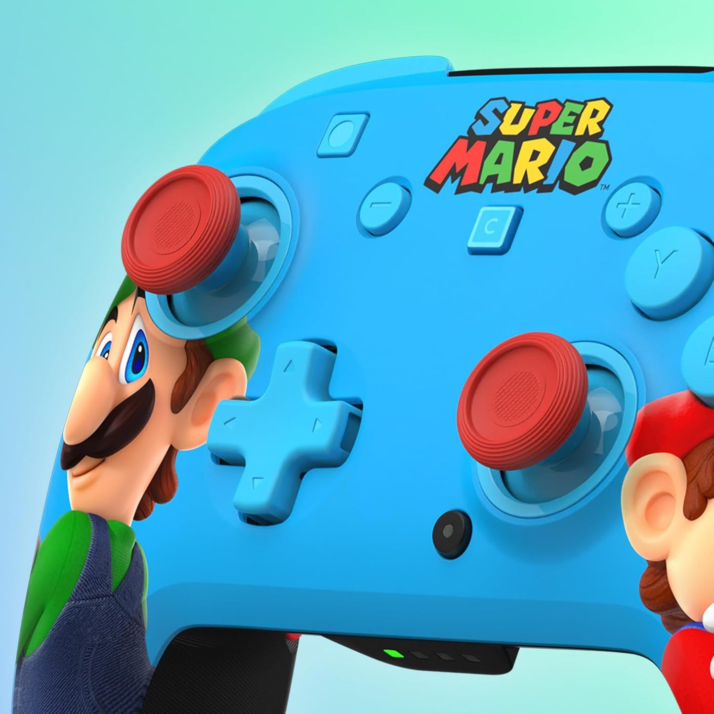 Turtle Beach - Rematch - Super Mario (Mario e Luigi) Illuiminato RGB LED  - Controller da gaming wireless per Nintendo Switch 2, Funziona anche con Nintendo Switch/Oled/Lite - Pulsante C non disponibile.