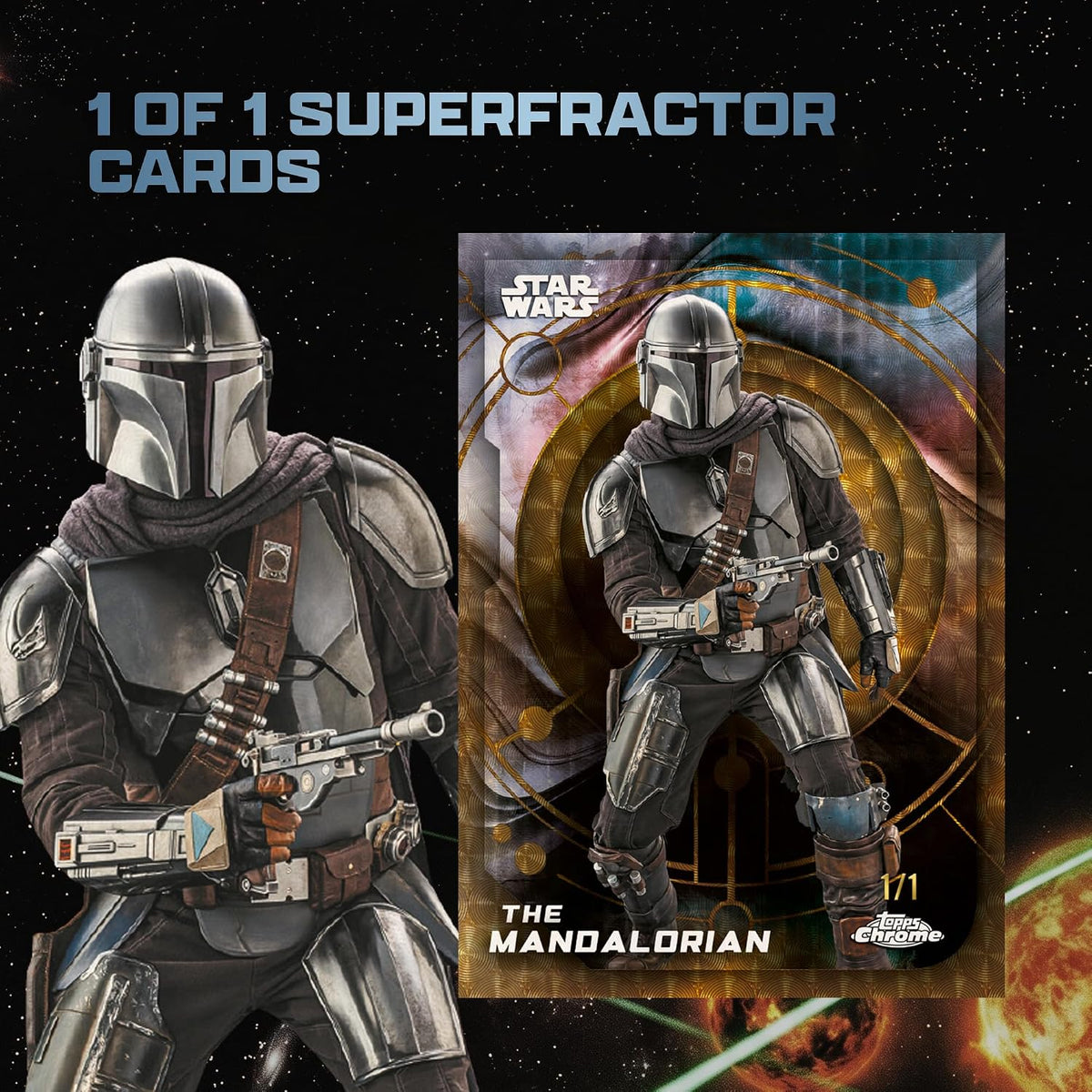 Topps Chrome - Star Wars Value Box 2026 Card Collezionabili 32 Carte Ufficiali - 8 Buste TCG