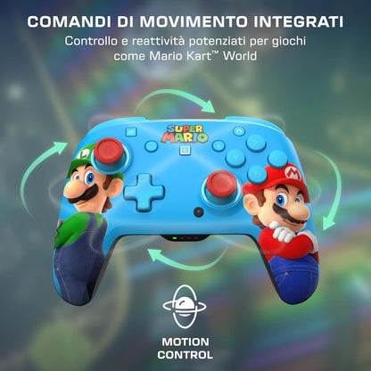 Turtle Beach - Rematch - Super Mario (Mario e Luigi) Illuiminato RGB LED  - Controller da gaming wireless per Nintendo Switch 2, Funziona anche con Nintendo Switch/Oled/Lite - Pulsante C non disponibile.
