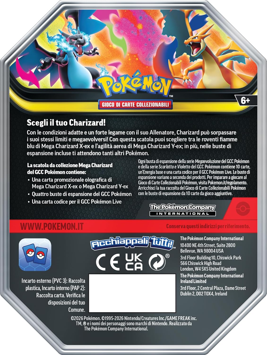 Pokémon Tin: Scatola Da Collezione Mega Charizard X Ex GCC (Edizione Italiana)