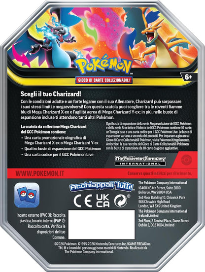 Pokémon Tin: Scatola Da Collezione Mega Charizard Y Ex GCC (Edizione Italiana)