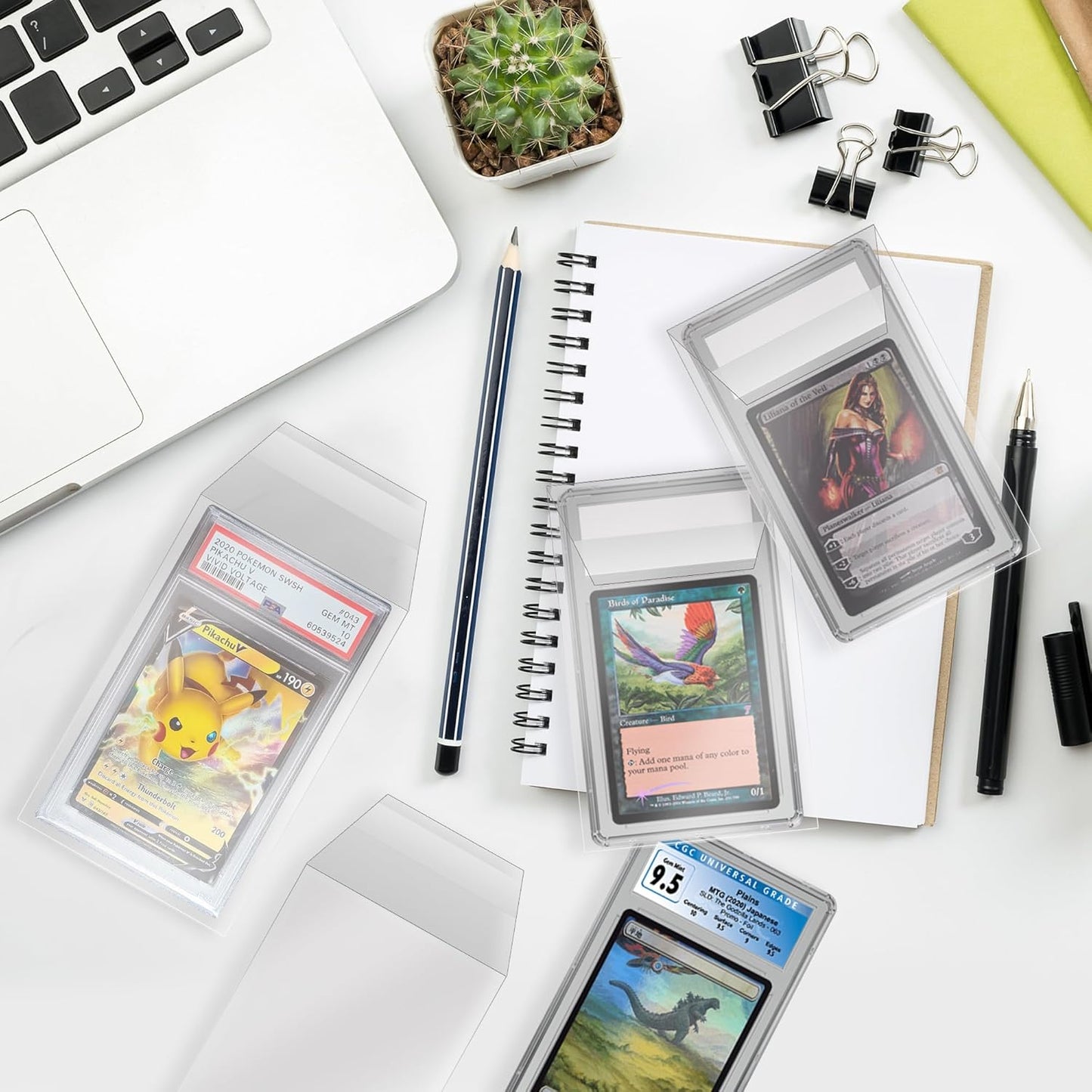 Evoretro: Bustine Protezioni per Carte Richiudibili Trasparenti e Antigraffio 100pz - Card Game Sleeves