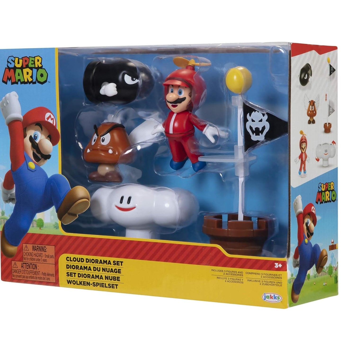 Jakks Pacific Nintendo: Super Mario "Cloud Diorama Set" Gioco Con Figure 3+