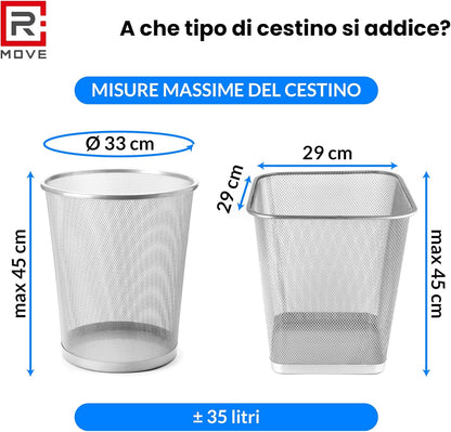 RMOVE 120 Sacchi Spazzatura 50x60 Rotoli Sacchetti Blu Indifferenziata Rifiuti Senza Manico