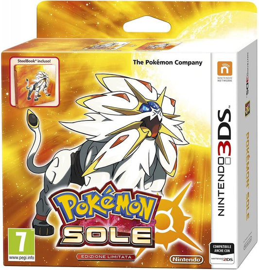 Pokemon Sole - Limited Steelbook Fan Edition Nintendo 3Ds Gioco Nuovo Italiano