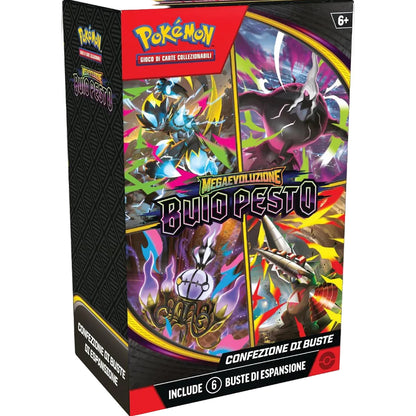 Pokemon Megaevoluzione Buio Pesto GCC: Confezione Box da 6 Buste dell’espansione  Edizione ITA