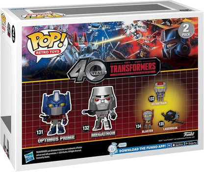 Funko Pop ! Retro Toys Transformers -(2) Pack Optimus Prime / Megatron Metallic)