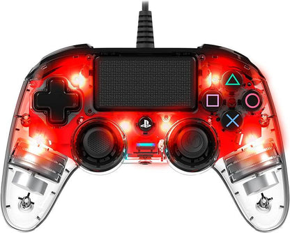 CONTROLLER NACON WIRED PS4 LUMINOSO COMPACT LIGHT EDITION LED ROSSO PAD NUOVO