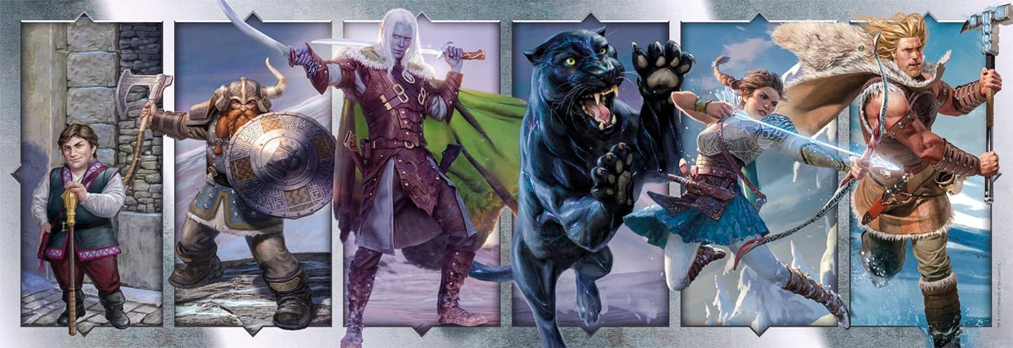 Clementoni - Dungeons & Dragons Puzzle Panoramico Compagni della Sala - 1000 pz