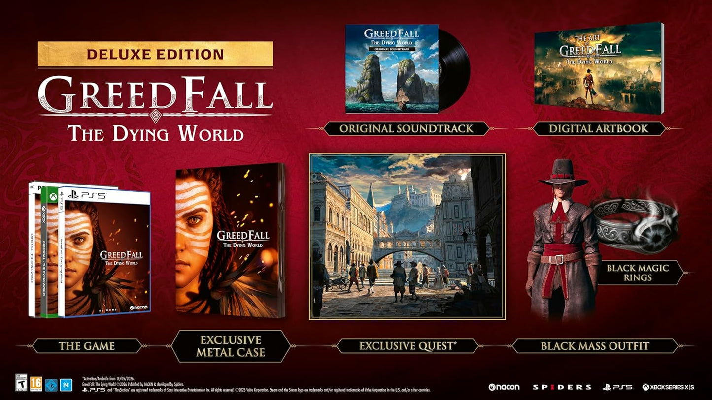 Greedfall The Dying World Deluxe Edition Steelbook Ps5 Gioco Italiano Nuovo