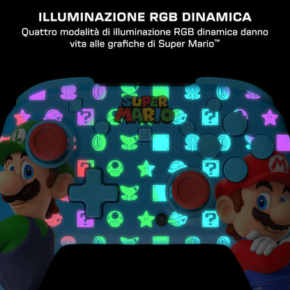 Turtle Beach - Rematch - Super Mario (Mario e Luigi) Illuiminato RGB LED  - Controller da gaming wireless per Nintendo Switch 2, Funziona anche con Nintendo Switch/Oled/Lite - Pulsante C non disponibile.