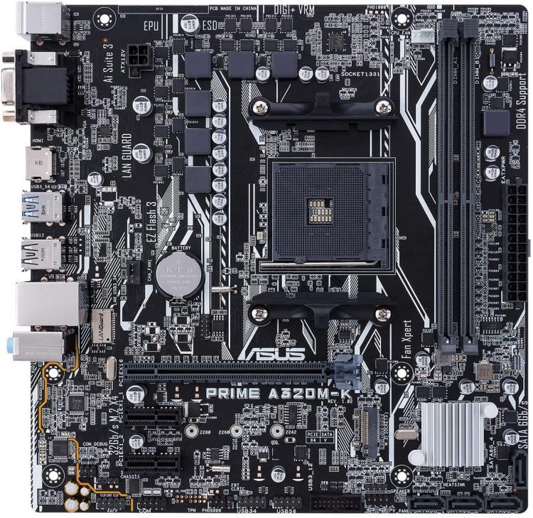 ASUS MB AM4 PRIME A320M-K 2xDDR4 4xSATA RAID M.2 USB3.1 VGA/HDMI