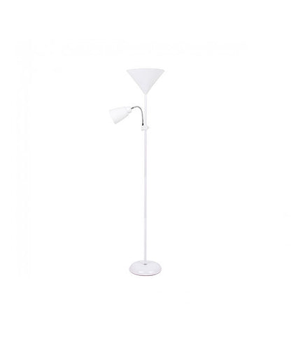 Lampada Piantana Led Da Terra 2 Luci E27 Braccio Flessibile Lettura Divano D23-B