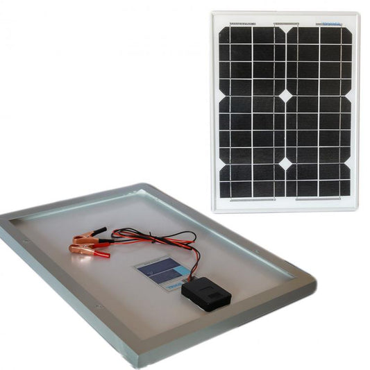 Pannello Solare Fotovoltaico Celle Silicio Modulo 20W 20Watt 12V Pinze Batteria