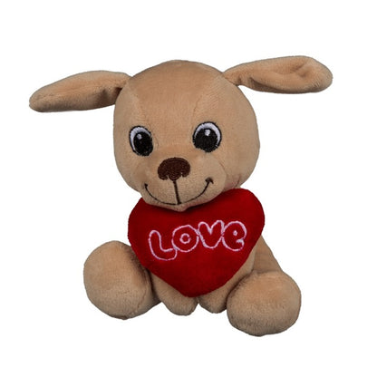 Peluche Cani Seduti Cuore San Valentino Love (Labrador) Plush Dogs Heart 14Cm